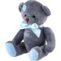 Medvěd sedící s mašlí 20cm modrý