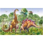 Puzzle 2v1 Souboj dinosaurů 2x48 dílků