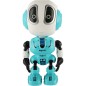 Robot ECHO opakující věty kovový 12cm modrý na baterie se zvukem se světlem