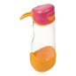 Sport láhev na pití 600 ml- růžová/oranžová