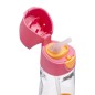 Láhev na pití s brčkem 450 ml - růžová/oranžová