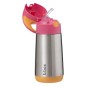 Termoska na pití s brčkem 350 ml - růžová /oranžová