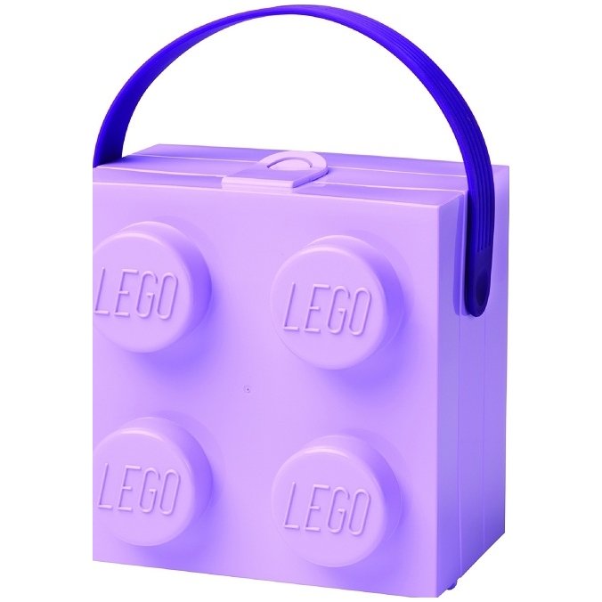 Lego box na svačinu s rukojetí - fialový