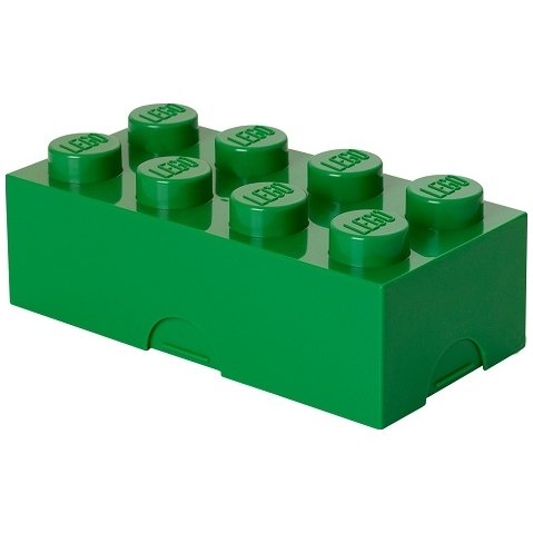 Lego box na svačinu 100 x 200 x 75 mm - tmavě zelená