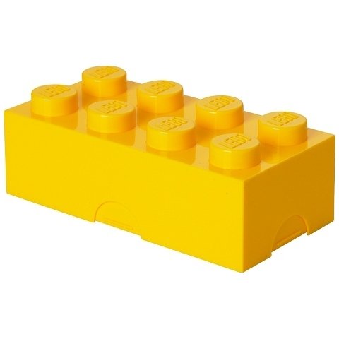 Lego box na svačinu 100 x 200 x 75 mm - žlutá