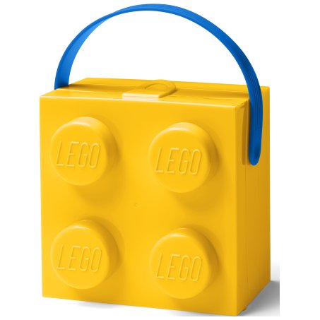 Lego box na svačinu s rukojetí - žlutý