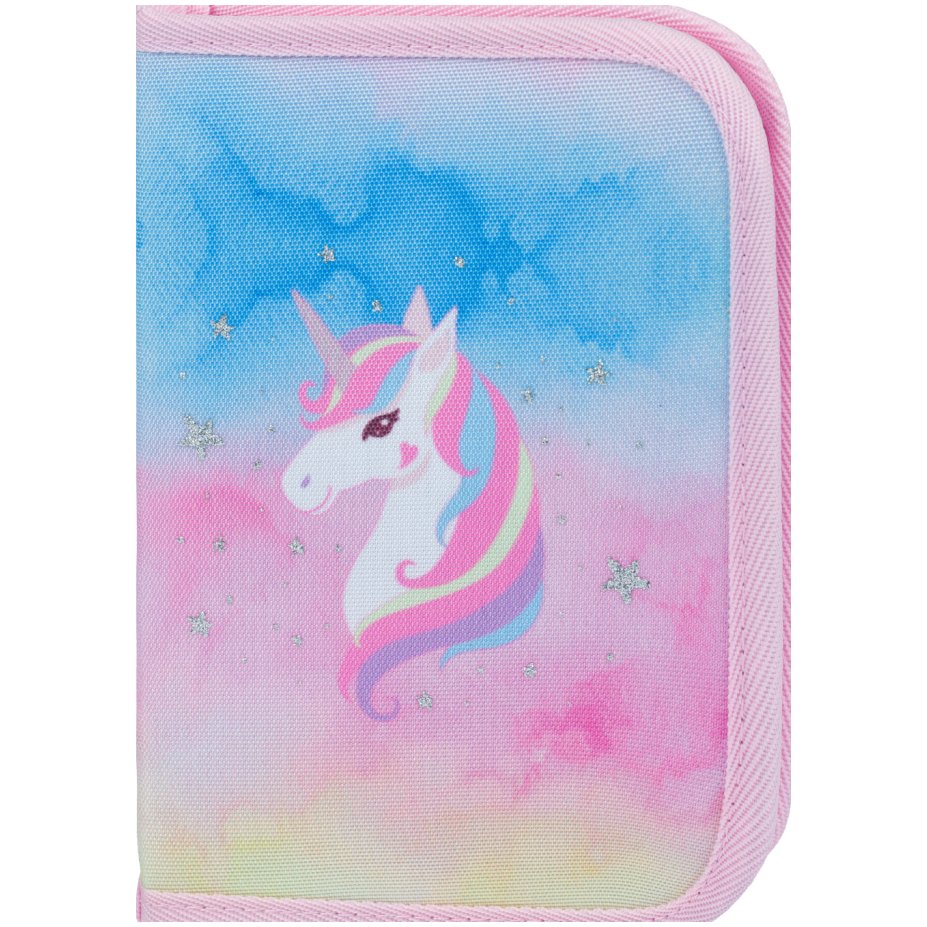 BAAGL Školní penál klasik dvě chlopně Rainbow Unicorn