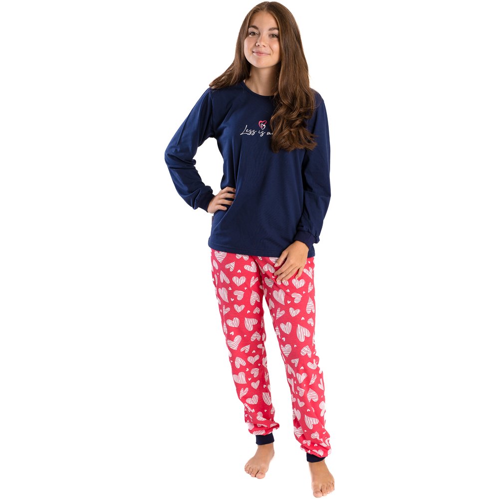 Bettymode Dívčí pyžamo LESS IS MORE BLUE dlouhý rukáv, 1