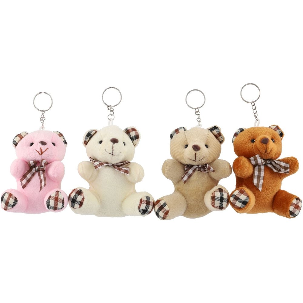 Teddies Přívěsek medvěd/medvídek sedící plyš 10cm 4 barvy