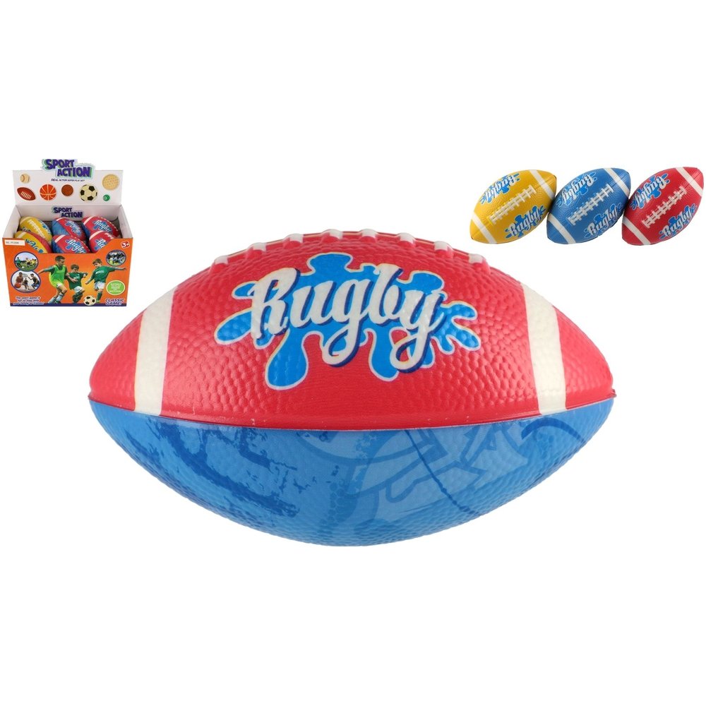 Teddies Míček rugby ovál pěna 14cm 3 barvy