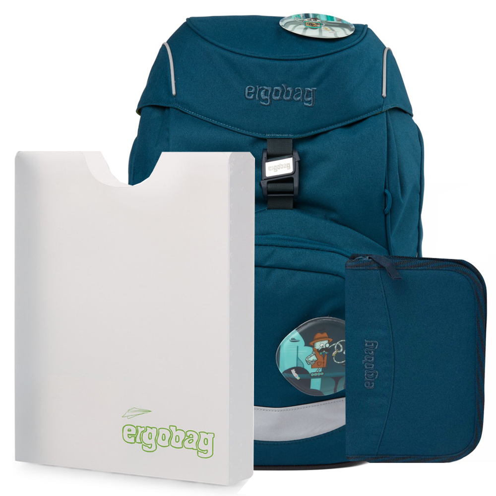 Ergobag Školní set prime Eco blue batoh+penál+desky