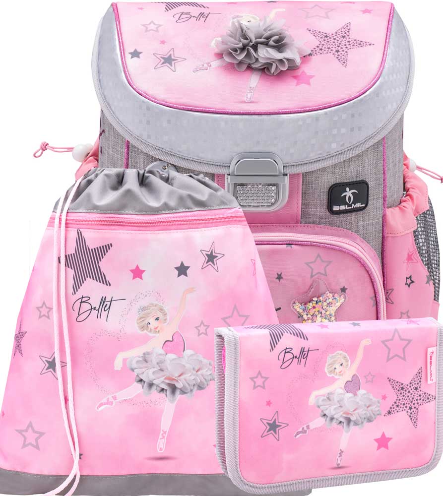 Belmil Školní batoh MiniFit 405-33 Ballet Light Pink SET