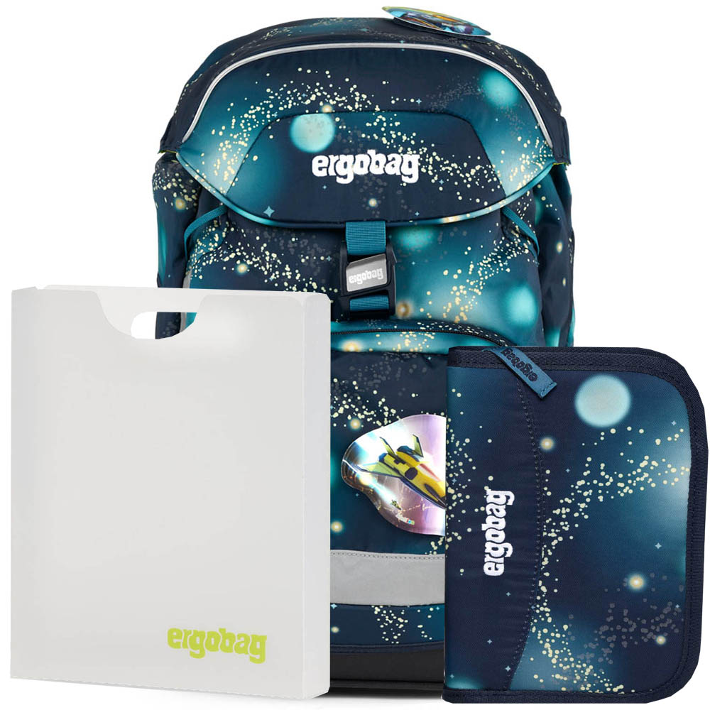 Ergobag Školní batoh pro prvňáčka Prime Galaxy space SET batoh+penál+desky