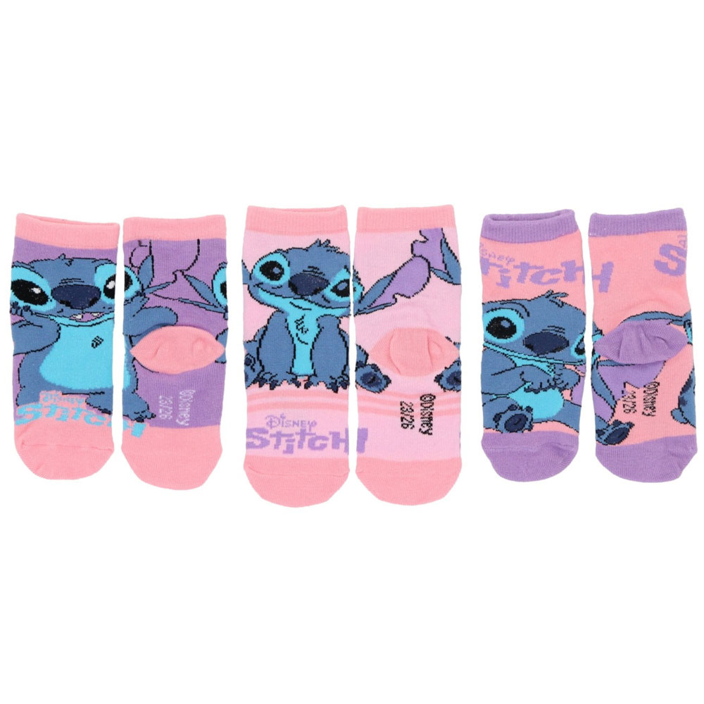 Dívčí ponožky Stitch 3pack růžové, 1