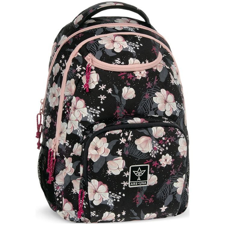 Ars una Studentský batoh Flowery Black AU6