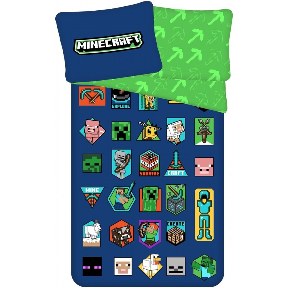 Jerry Fabrics Povlečení bavlna Minecraft Badges