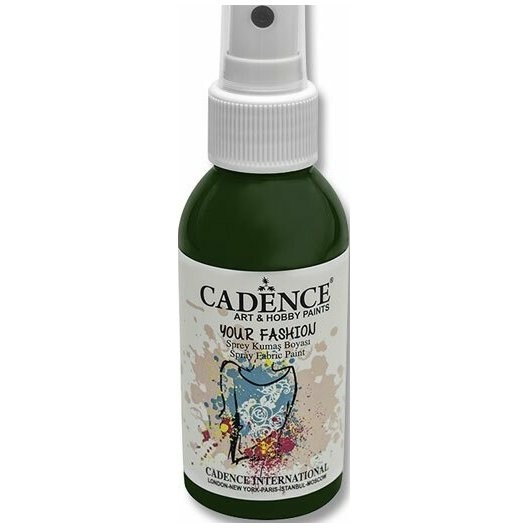 Cadence Barvy na textil Cadence Your Fashion tmavě zelená 100ml sprej