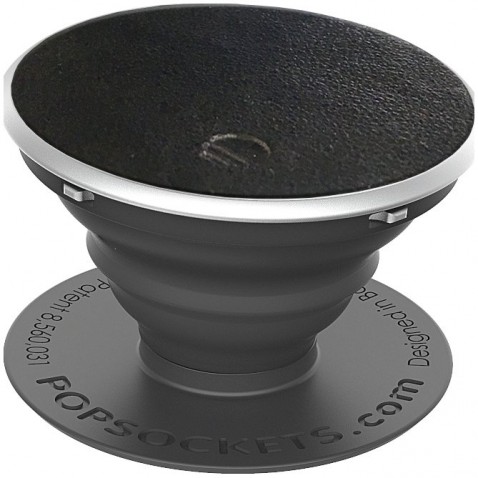 PopSockets Original PopGrip, Black Vegan Leather, veganská kůže