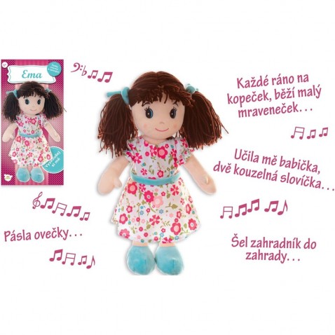 Teddies Panenka Ema hadrová plyš 40 cm česky mluvící a zpívající