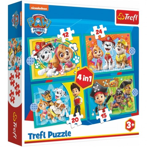 Trefl Puzzle 4v1 Šťastný tým Tlapková Patrola