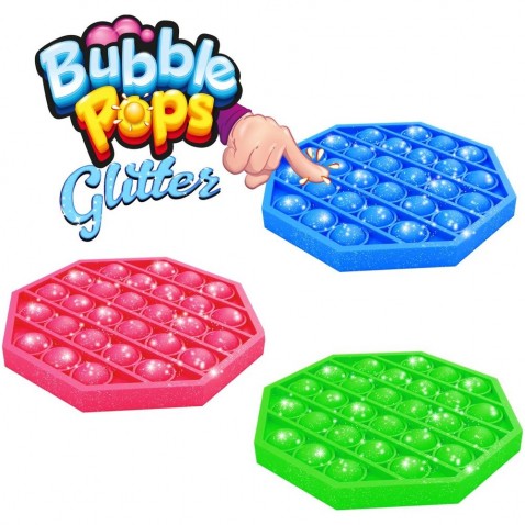 Bubble pops - Praskající bubliny s glitry silikon antistresová spol. hra 3 barev