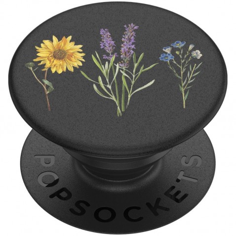 PopSockets PopGrip Gen.2, Vintage Garden Black, květiny na černém podkladu