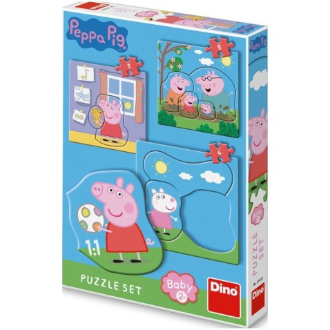 Puzzle baby Prasátko Pepa/Peppa Pig 3 obrázky 12 dílků