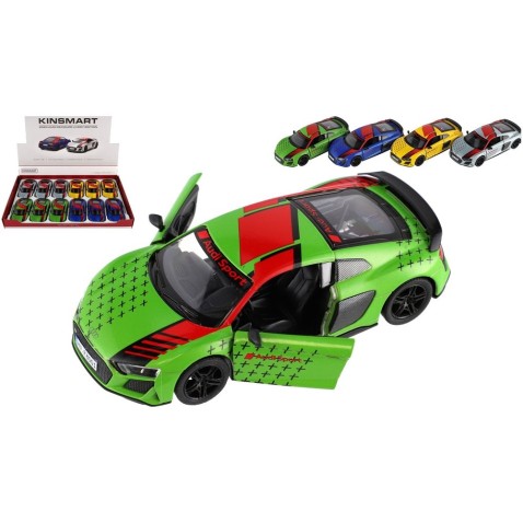 Auto Kinsmart 2020 Audi R8 Coupé 1:36 kov/plast 12,5cm 4 barvy na zpětné natažení