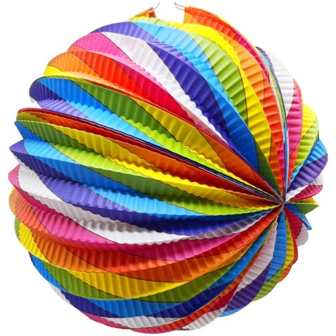 Lampion průměr 25cm koule Barevný