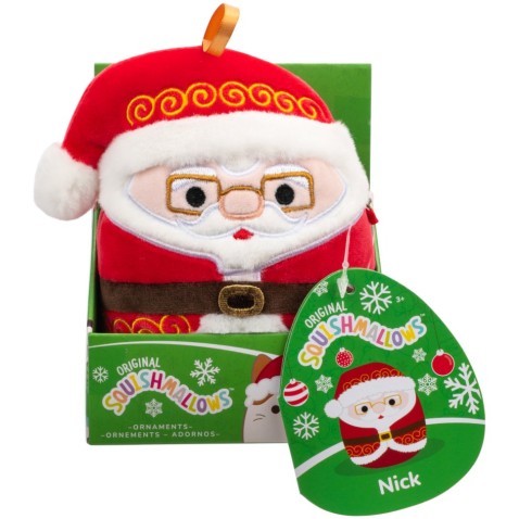 SQUISHMALLOWS Vánoční ozdoba Santa s brýlemi - Nick, 10 cm