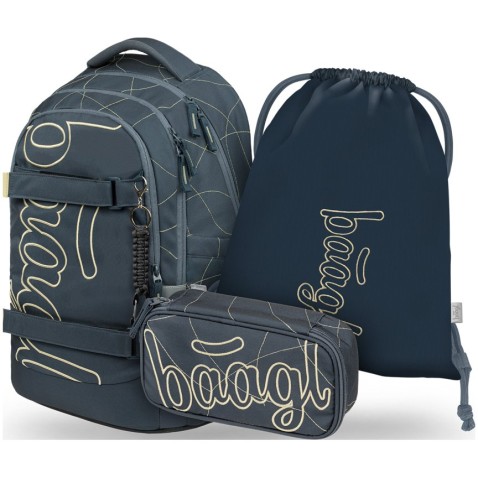 Školní batoh Baagl Skate Max Wave set