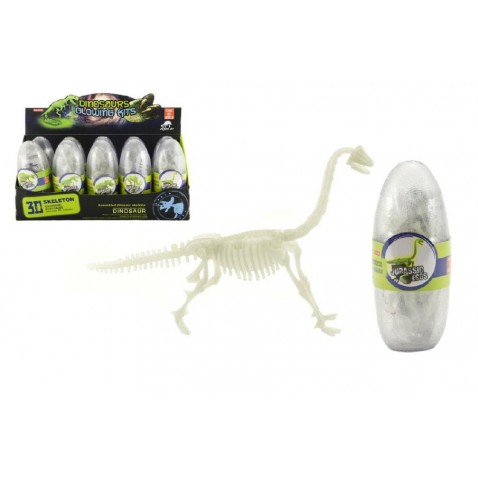 Vejce dinosaurus svítící 3D kostra 18cm mix druhů