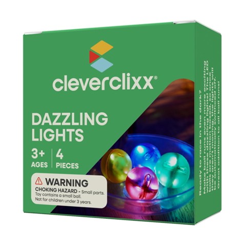 Cleverclixx - Kuličková dráha – Sada kuliček Dazzling Lights – 4 ks