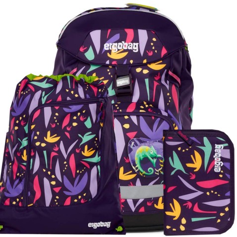 Školní batoh Ergobag Prime Jungle Lumi, SET batoh+penál+vak