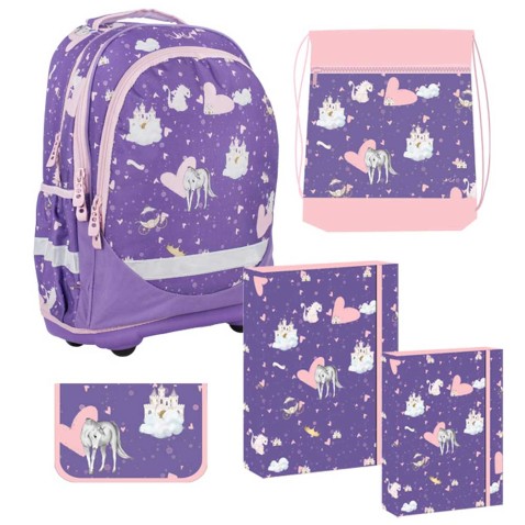 Batoh do školy Reybag Unicorn 2, 5dílný set