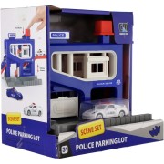 Parkovací garáž + auto policie