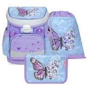 Aktovka pro prvňáčky Belmil MiniFit 405-33 Purple Blue Butterfly SET