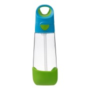 Láhev na pití s brčkem 600 ml - modrá/zelená