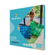 Cleverclixx – Magnetická stavebnice – Big Plates Blue Green – 2 ks