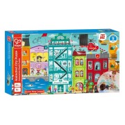 Puzzle - Animované městečko v pohybu, 49 dílků