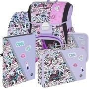 Škoní aktovka Oxybag Premium Funny Girl - 5dílný set