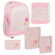 Školní batoh Reybag Pink Safari, 5dílný set
