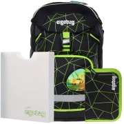 Batoh pro prvňáčky Ergobag Prime Fluo Race, SET batoh+penál+desky